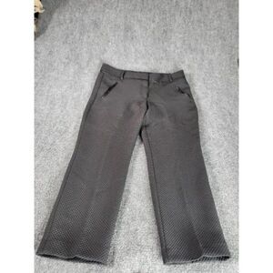 Ann Taylor Loft Marisa Cropped Pants Women Sz 12 Black Pleated Everyday Workwear